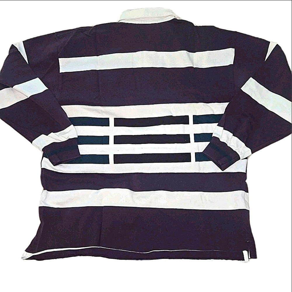 Vintage Izod Men's Purple, White And Green Striped Casual Polo Shirt Size M - Picture 4 of 4